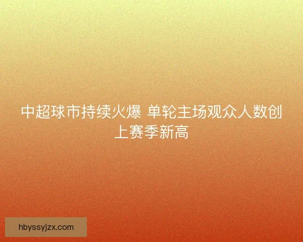 中超球市持续火爆 单轮主场观众人数创上赛季新高